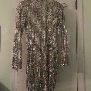 Disco Sequin Dress- Silver
